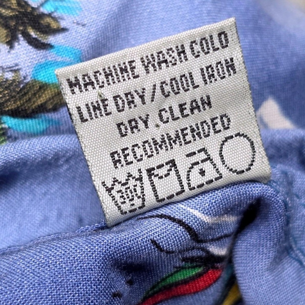Pineapple Connection Hawaiian Shirt Mens Small Blue Rayon Beach Scene Vintage - Picture 6 of 7
